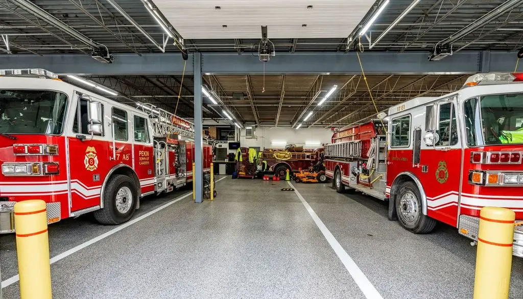 firehouse with concrete coating