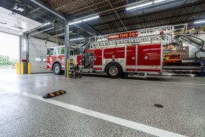 firehouse with polyurea concrete flooring